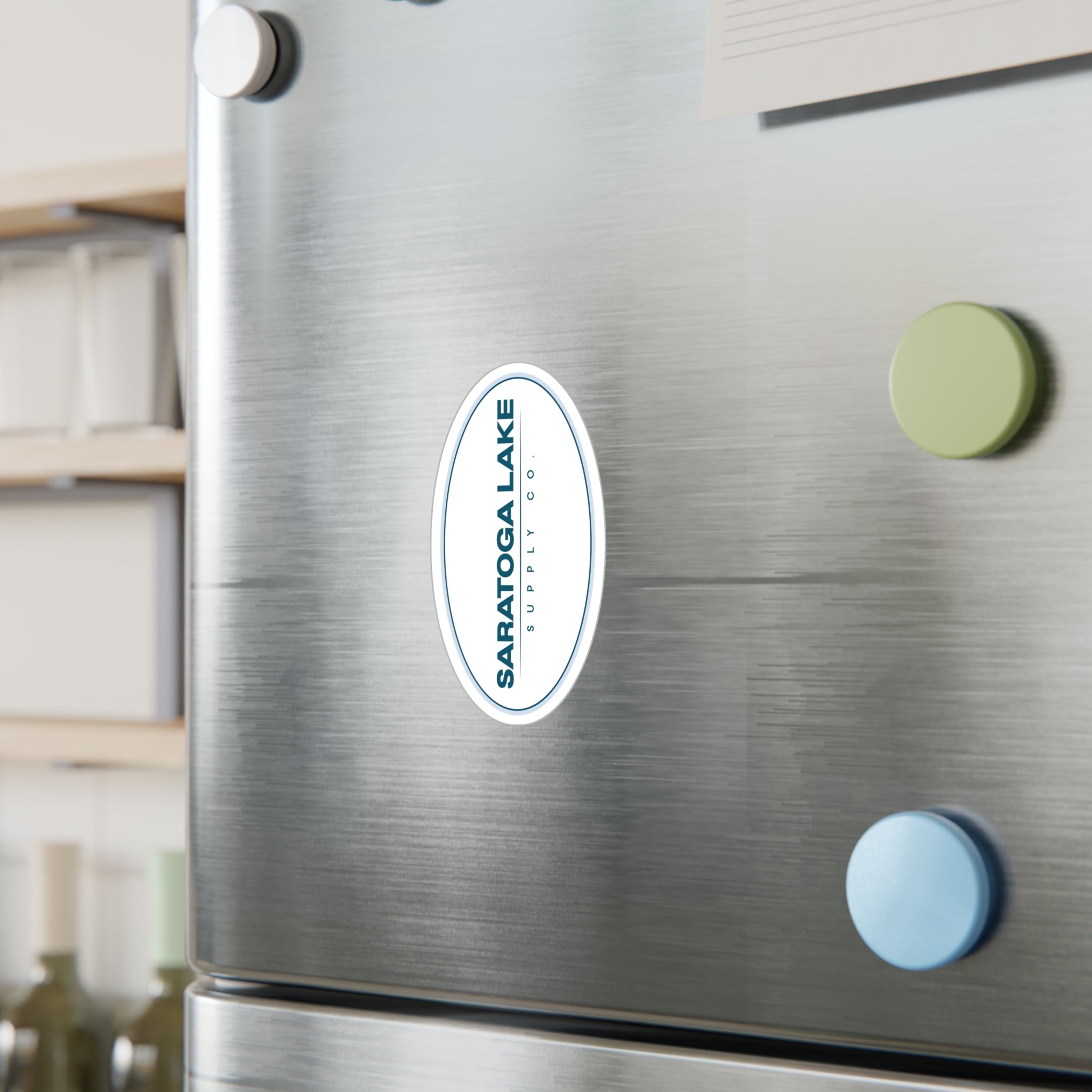 Saratoga Lake Supply Co. Oval Vinyl Sticker — Kiss-Cut Decal