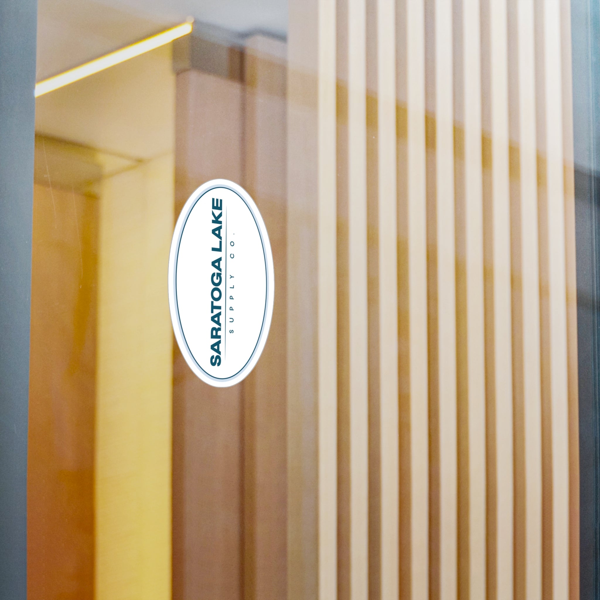 Saratoga Lake Supply Co. Oval Vinyl Sticker — Kiss-Cut Decal