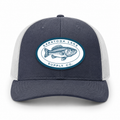Woven Bass Patch Trucker Hat - Heather Navy / Light Grey