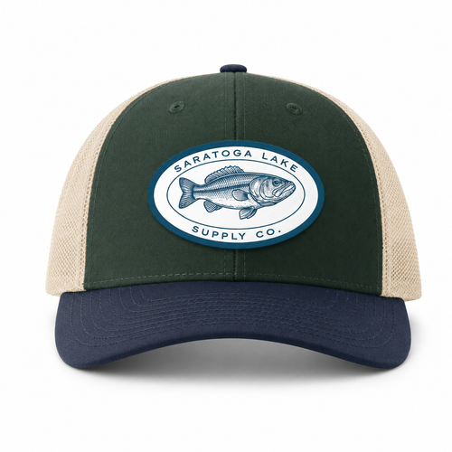 Woven Bass Patch Trucker Hat - Spruce / Birch / Light Navy
